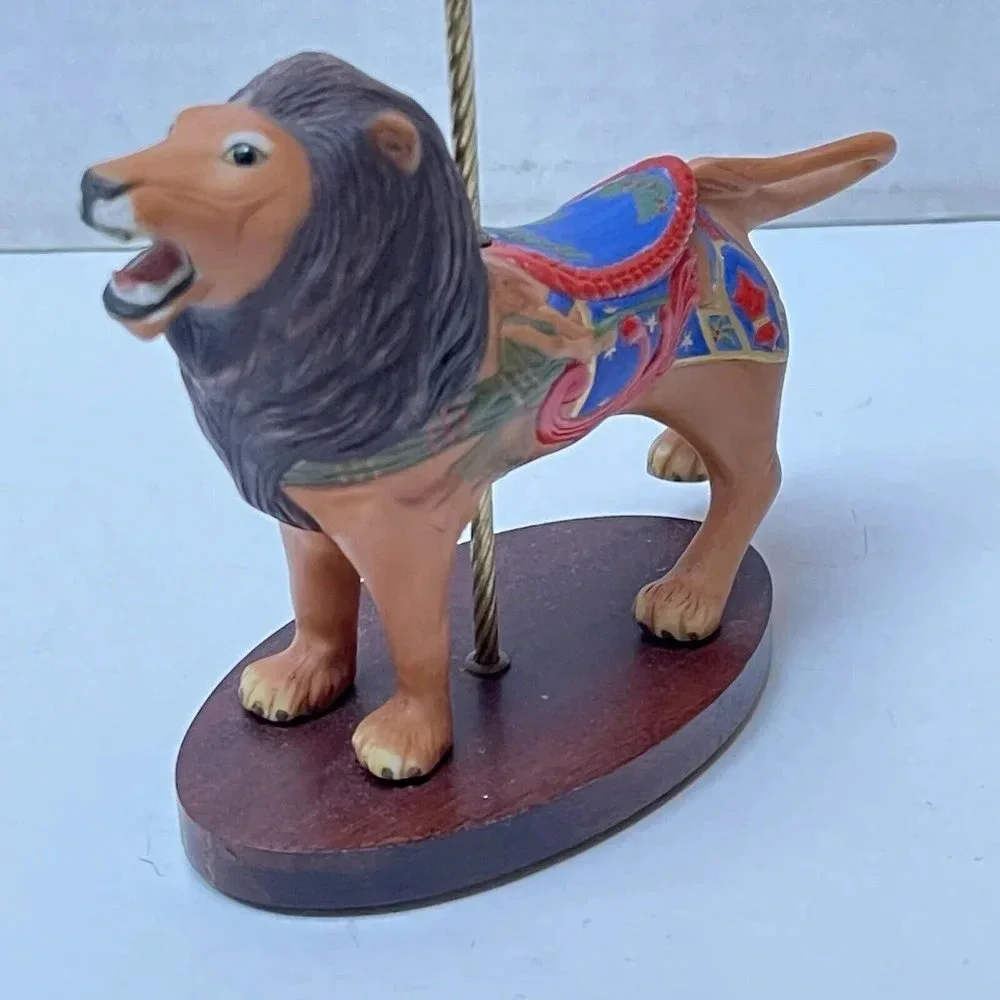 Vintage Lion Franklin Mint Treasury Of Carousel Art Porcelain 1988 Lion Decor